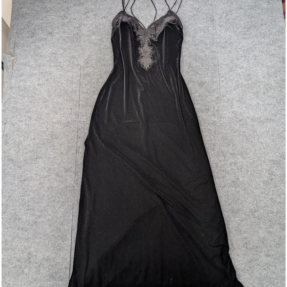 Lillie Rubin Maxi Dress Womens 6 Velvet Whimsigoth Vamp Vintage Gothic 90s Dark - Picture 2 of 6